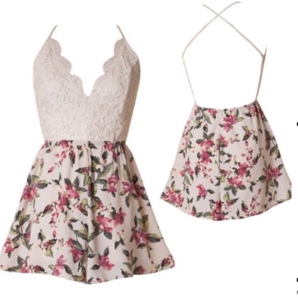 Naturally Spiritual Pants - Festival Lace romper with open back
